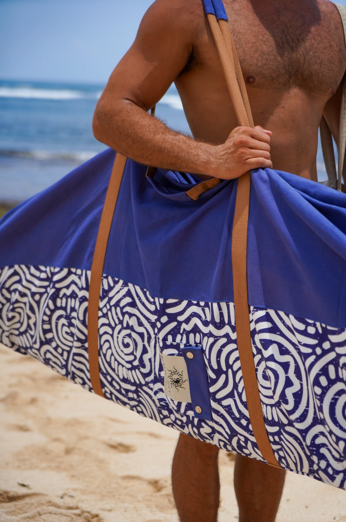 Canvas Surfboard Bag - Fish/Mid Length (Eyre Peninsula Ocean Blue)