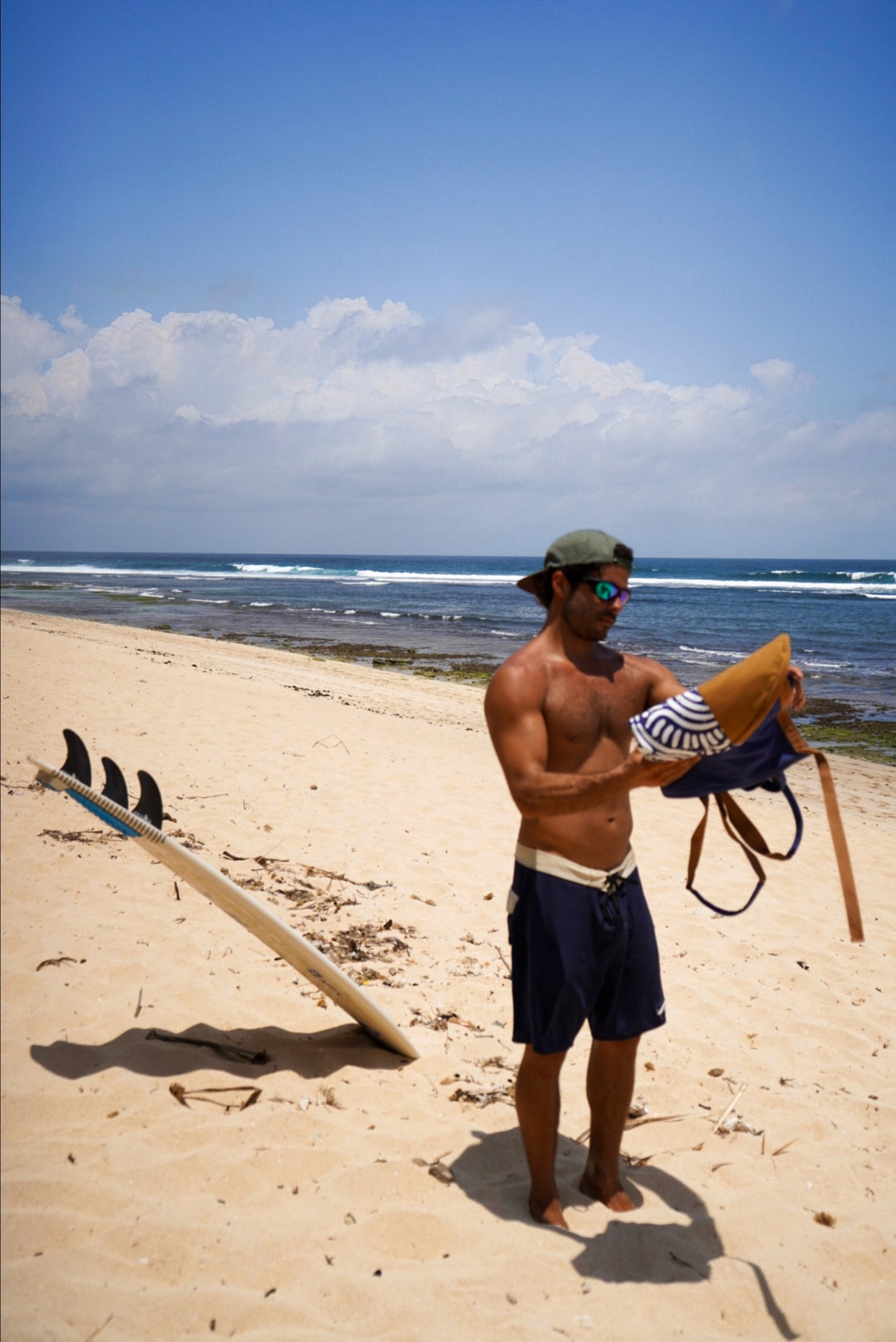 Canvas Surfboard Bag - Fish/Mid Length (Eyre Peninsula Ocean Blue)