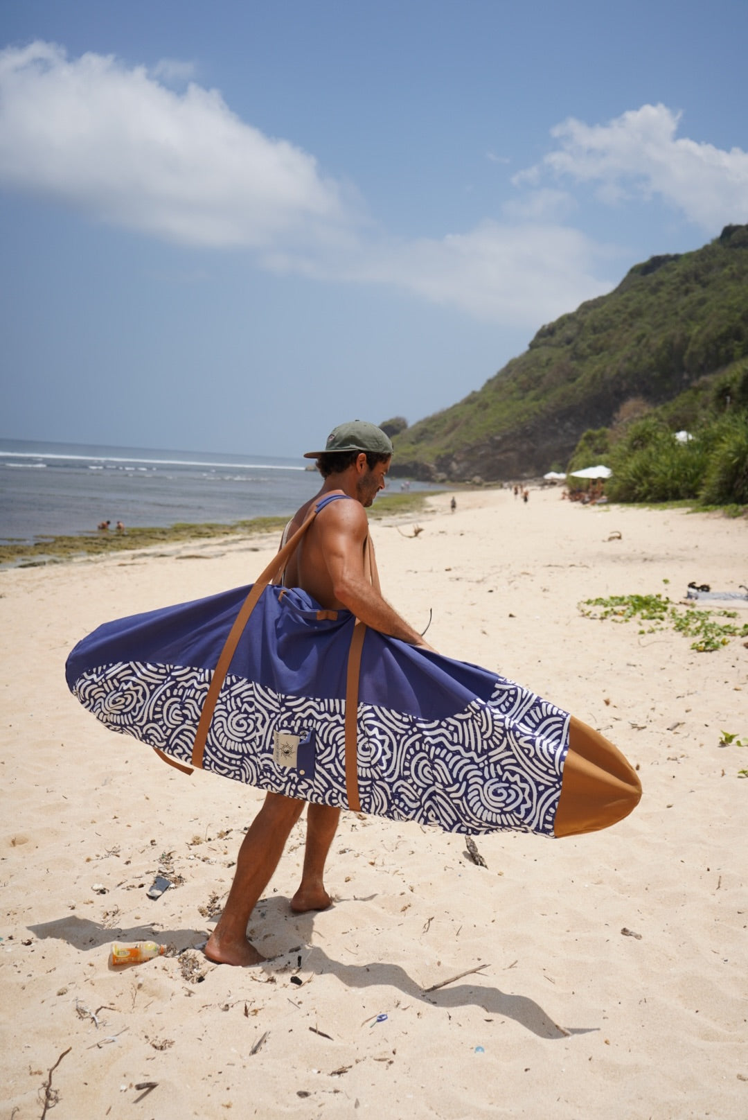 Canvas Surfboard Bag - Fish/Mid Length (Eyre Peninsula Ocean Blue)